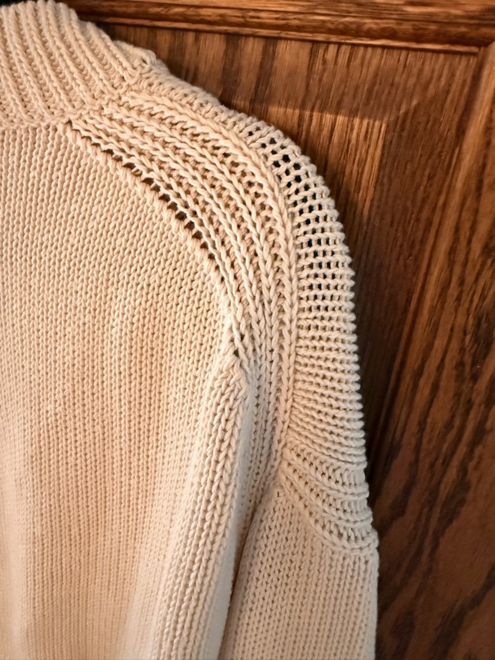 J. Crew Cotton Cream Relaxed V-neck sweater, size medium - Picture 6 of 9